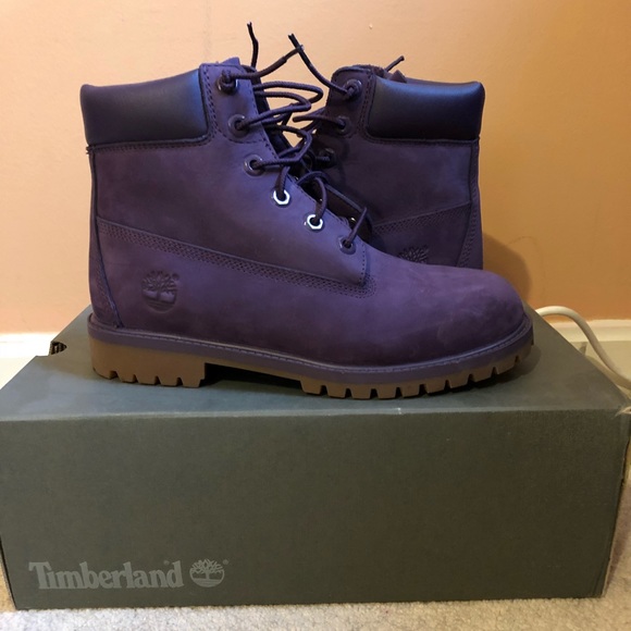 purple suede timberlands